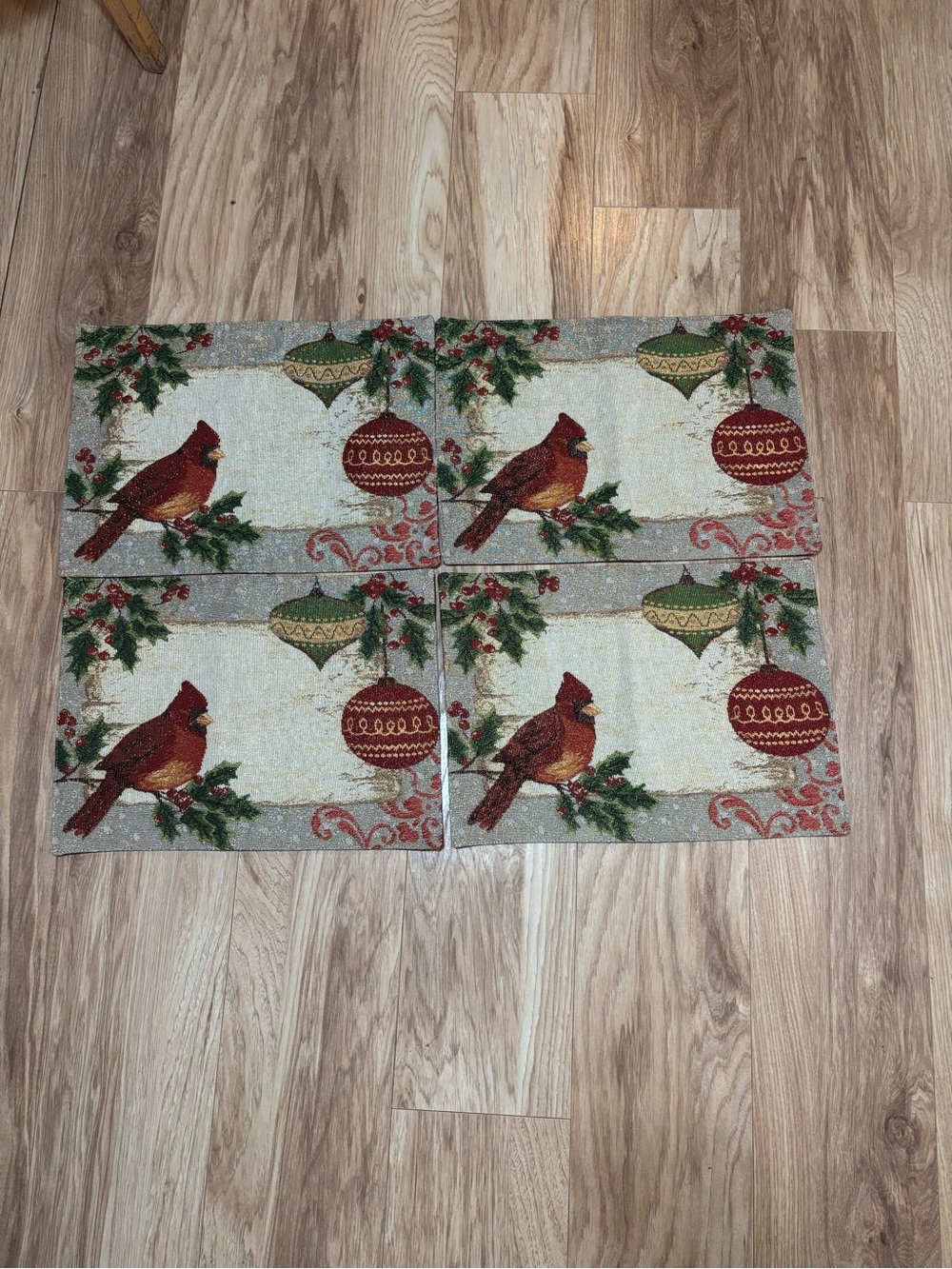 Holiday Time Red Cardinal & Ornaments Holiday Table Accent - Red, Green, Gold - Picture 3 of 3